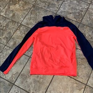 Coral and navy under armour hoodie